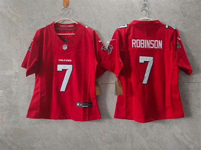 Women's Atlanta Falcons #7 Bijan Robinson Red 2026 New F.U.S.E. Stitched Jersey(Run Small)